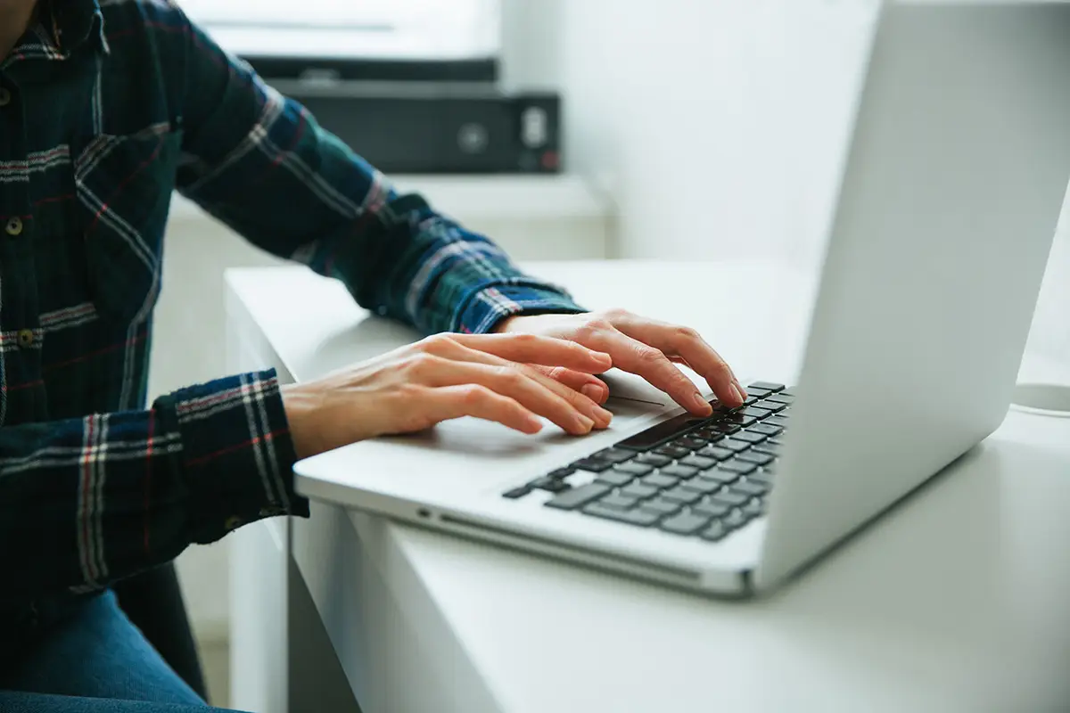 Man Typing Image